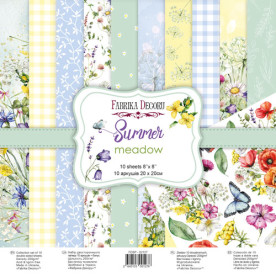 Набор двусторонней скрапбумаги Summer Meadow 20x20см, 10 листов, Фабрика Декора