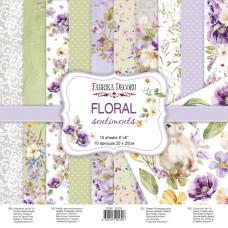 Набір скраппаперу Floral sentiments 20х20 см, Фабрика Декору