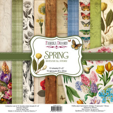 Набір скраппаперу Spring botanical story 20х20 см, Фабрика Декору