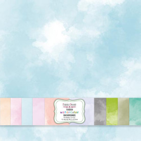 Набор скрапбумаги Tender watercolor backgrounds 30,5 x30,5 см 10 листов, Фабрика Декора