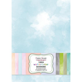 Набір скраппаперу Tender Watercolor Backgrounds 15x21 см, 10 аркушів, Фабрика Декору