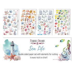 Набір двосторонніх картинок для вирізання Sea Life 15х20см фабрика декору, Фабрика Декору