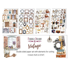 Набір двосторонніх картинок для вирізання Vintage 15х20см фабрика декору, Фабрика Декору