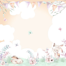 Аркуш двостороннього паперу для скрапбукінгу Sweet bunny #44-02, 30,5х30,5 см, Фабрика декору