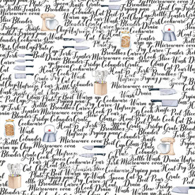 Лист двусторонней бумаги для скрапбукинга Soul Kitchen #45-01, 30,5х30,5 см, Фабрика декора