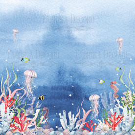 Лист двостороннього паперу для скрапбукінгу Sea soul #52-01 30,5х30,5 см, Фабрика Декору