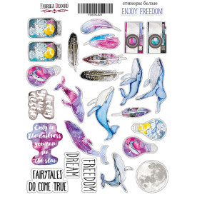 Набір наклейок (стікерів) # 021, Enjoy freedom, 21х16 см, Фабрика Декору