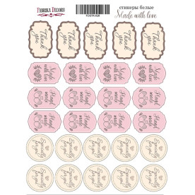 Набор наклеек, стикеров, 27 шт, Made with love #028, Фабрика Декора