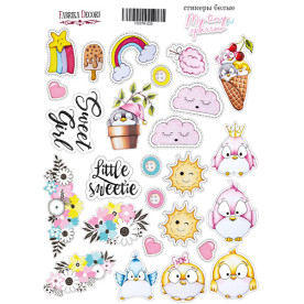 Набор наклеек, стикеров, 26 шт, My tiny sparrow girl #029 , Фабрика Декора