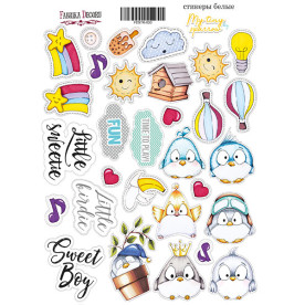 Набор наклеек, стикеров, 30 шт, My tiny sparrow boy #030 , Фабрика Декора