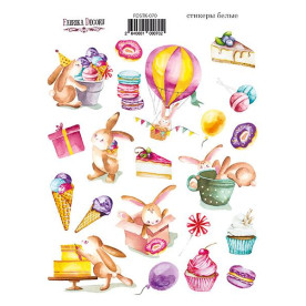 Набір наклейок, стікерів, # 070, Sweet Birthday, Фабрика Декору