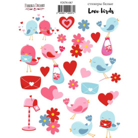Набор наклеек (стикеров) 24 шт Love birds #087, Фабрика Декора