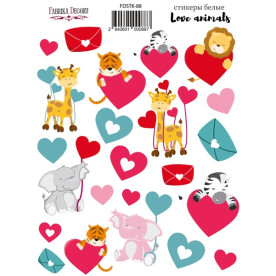 Набір наклейок (стікерів) 23 шт Love animals #088, Фабрика Декору