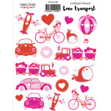 Набор наклеек (стикеров) 19 шт Love transport #090, Фабрика Декора