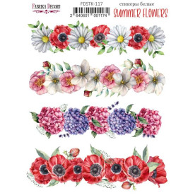 Набор наклеек (стикеров) 4 шт Summer flowers #117, Фабрика Декора