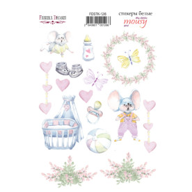 Набор наклеек (стикеров) 16 шт My little mousy girl #126, Фабрика Декору