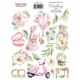 Набор наклеек (стикеров) 19 шт Walking on clouds #129, Фабрика Декору