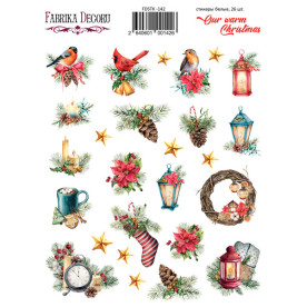 Набір наклейок (стікерів) 26 од Our warm Christmas #142, Fabrica Decoru