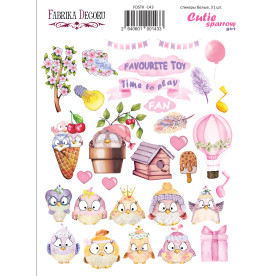 Набір наклейок (стікерів) 31 шт Cutie sparrow girl # 143, Фабрика Декору