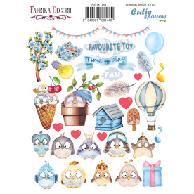 Набір наклейок (стікерів) 33 шт Cutie sparrow boy # 144, Фабрика Декору