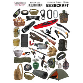 Набор наклеек, стикеров, Bushcraft #150, 40 шт, Фабрика Декора