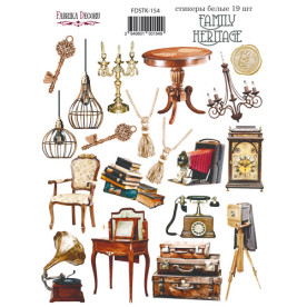 Набір наклейок, стікерів, Family Heritage # 154, 19 шт, Фабрика Декору