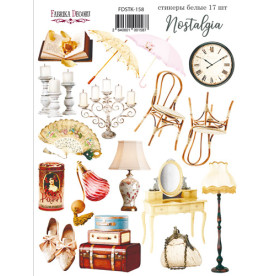 Набор наклеек, стикеров, Nostalgia #158, 17 шт, Фабрика Декора