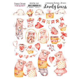 Набор наклеек, стикеров, Lovely bears #161, 26 шт, Фабрика Декора