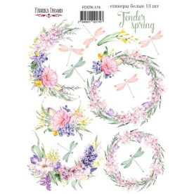 Набір наклейок, стікерів, 13 шт, Tender spring #174, Фабрика Декору