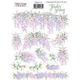 Набір наклейок, стікерів, 12 шт, Tender spring #175, Фабрика Декору