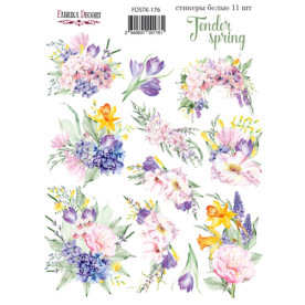 Набір наклейок, стікерів, 11 шт, Tender spring #176, Фабрика Декору
