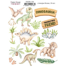 Набір наклейок, стікерів, 16 шт, Dinosauria # 178, Фабрика Декору