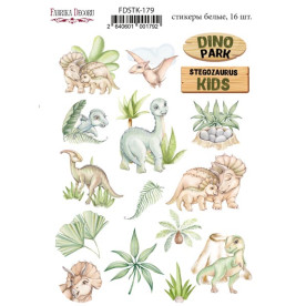 Набір наклейок, стікерів, 16 шт, Dinosauria # 179, Фабрика Декору