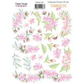 Набір наклейок, стікерів, 24 шт, Funny fox girl # 187, Фабрика Декору