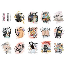 Набір наклейок (стікерів) для журналінга # 2-006, 21х15 см, Фабрика Декору