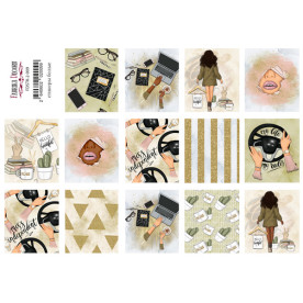 Набір наклейок (стікерів) для журналінга # 2-009, 21х15 см, Фабрика Декору