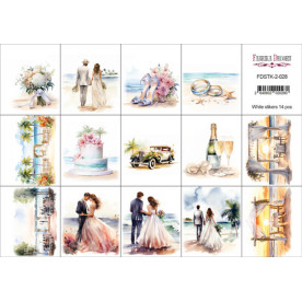 Набор наклеек (стикеров) для журналинга #2-028 Свадьба, 21х15 см, Фабрика Декора