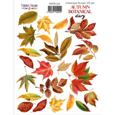 Набор наклеек, стикеров, 22 шт, Autumn botanical diary, бежевый, #224, Фабрика Декора