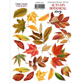 Набор наклеек, стикеров, 22 шт, Autumn botanical diary, бежевый, #224, Фабрика Декора