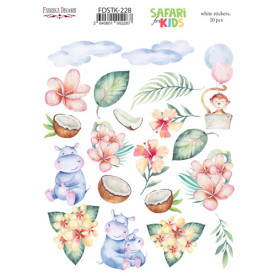 Набор наклеек, стикеров, 20 шт, Safari for kids, #228, Фабрика Декора