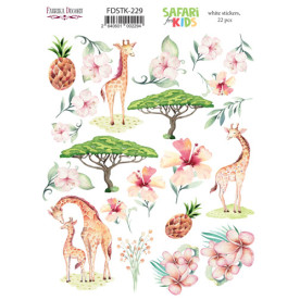 Набор наклеек, стикеров, 22 шт, Safari for kids, #229, Фабрика Декора