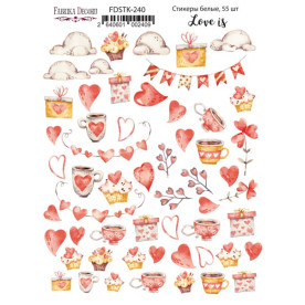 Набір наклейок, стікерів, Love you #240, 55 шт, Фабрика Декору