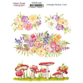 Набор наклеек, стикеров, 4 шт, Happy mouse day #244, Фабрика Декора