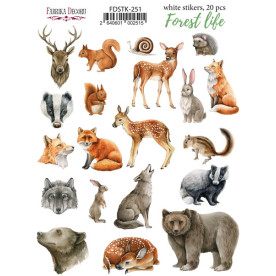 Набор наклеек (стикеров) 20шт Forest life #251, Фабрика Декора
