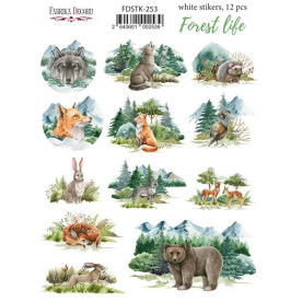 Набір наклейок (стікерів) 12шт Forest life #253, Фабрика Декору