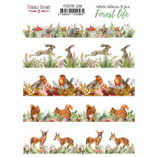 Набір наклейок (стікерів) 8шт Forest life #258, Фабрика Декору