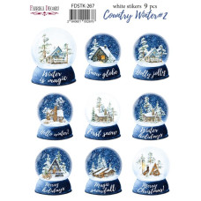 Набір наклейок (стікерів) 9шт Country winter #267, Фабрика Декору
