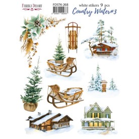 Набір наклейок (стікерів) 9шт Country winter #268, Фабрика Декору