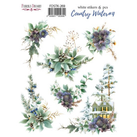 Набір наклейок (стікерів) 6шт Country winter #269, Фабрика Декору