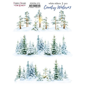 Набор наклеек (стикеров) 3шт Country winter #272, Фабрика Декора